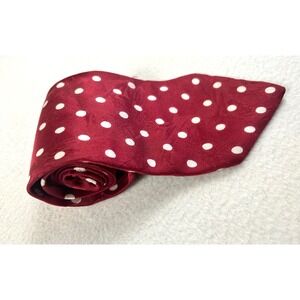 Vito Rufolo Necktie Mens OS Red Polka Dot Classic Business Wedding Accessory